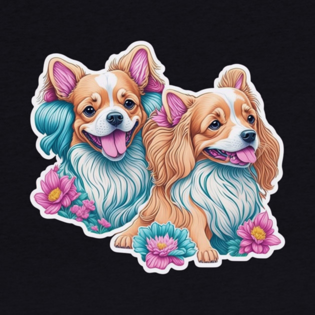 Cartoon Style Long Haired Dogs – Small and Fluffy Friends by IamActiveDog