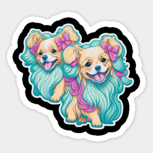 Cute Short Dog with Long Hair – Pet Lovers' Cartoon Design Sticker