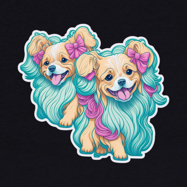 Cute Short Dog with Long Hair – Pet Lovers' Cartoon Design by IamActiveDog