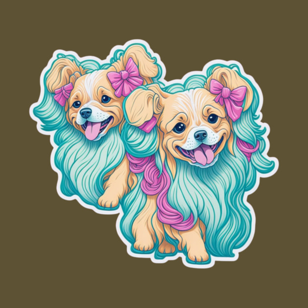 Cute Short Dog with Long Hair – Pet Lovers' Cartoon Design by IamActiveDog