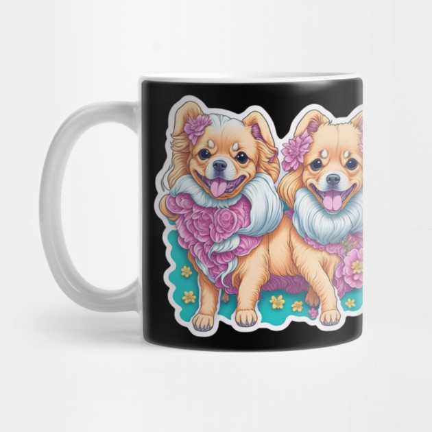 Happy Long Hair Dogs – Short-Legged Puppy Pair by IamActiveDog