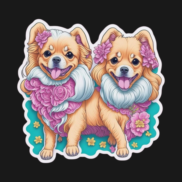 Happy Long Hair Dogs – Short-Legged Puppy Pair by IamActiveDog