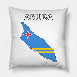 Aruba Flag Map Pillow