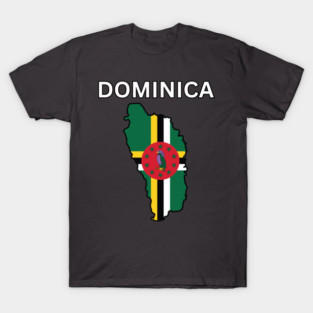 Dominica Flag Map T-Shirt