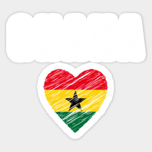 Ghana flag, ghana heart Sticker