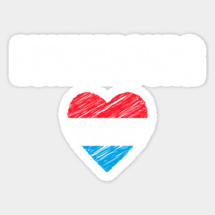 Luxembourg flag, Luxembourg heart Sticker