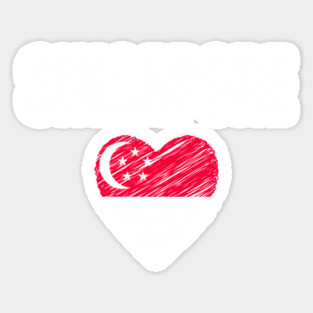 Singapore flag, Singapore heart Sticker