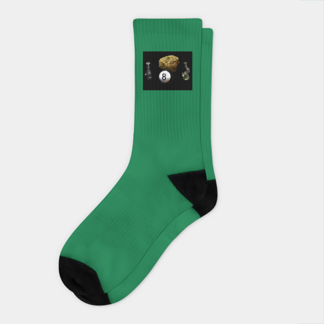 Behind the Eight Bowl - Weed Design Socks by MrGreenGenes420
