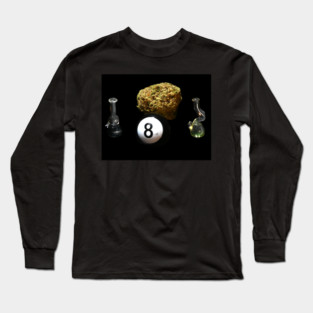 Behind the Eight Bowl - Weed Design Long Sleeve T-Shirt