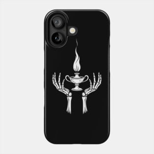 Skeleton Hands Holding Flame Chalice Gothic Occult Art Phone Case