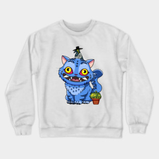 Derpy Tiger + Hat Stealing Bird ! Crewneck Sweatshirt