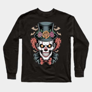 Creepy Clown Mask – Halloween Face Long Sleeve T-Shirt