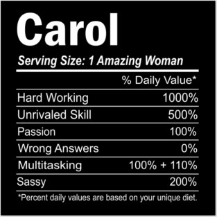 Carol Nutrition Personalized Name Funny Christmas Gift Idea Posters and Art