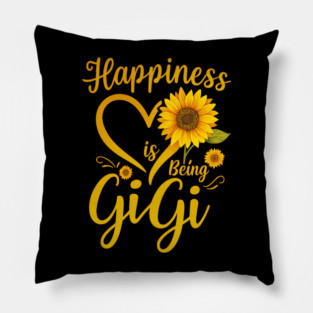 Happiness Is Being a Gigi – Cute Sunflower Grandma Tee Pillow