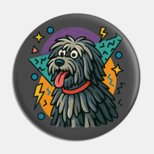 Retro 90s Bergamasco Sheepdog Vintage Dog Pin