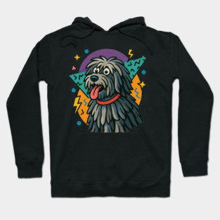 Retro 90s Bergamasco Sheepdog Vintage Dog Hoodie