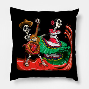 Day of the dead dance - dia de los muertos baile Pillow