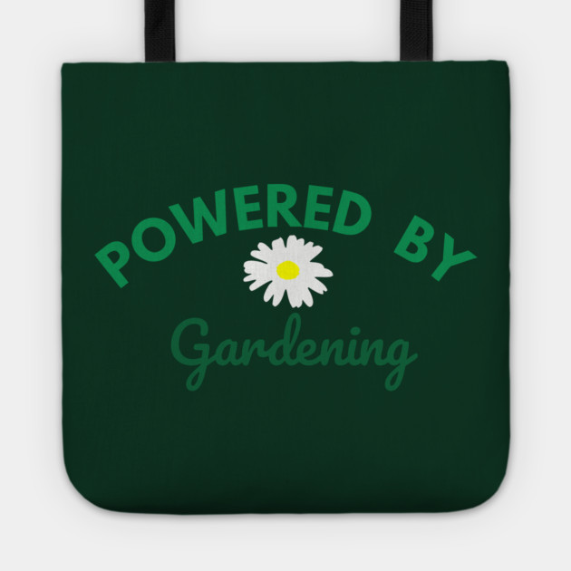 Powered by Gardening – Daisy Flower Plant Lover Design – Cute Cottagecore Nature Gift Tote by DonWillisJrArt
