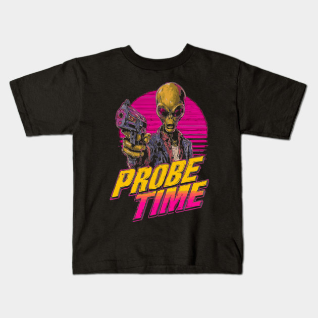 Probe Time - Retro Alien Sci-Fi T-Shirt Kids T-Shirt by TuncGK