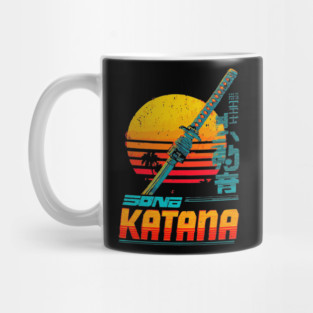 Retrowave Katana T-Shirt - Synthwave Samurai Sword Design Mug