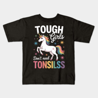 Tonsil Surgery Recovery Girls Unicorn Tonsil Removal Kids T-Shirt