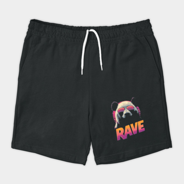 Rave Panda Retrowave T-Shirt - Synthwave Party Panda Design by TuncGK