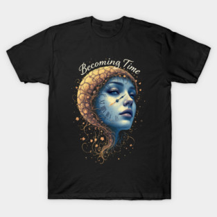 There is a woman with a clock on her face and a star on her head T-Shirt