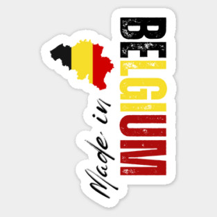 Made in Belgium, Belgium flag Sticker