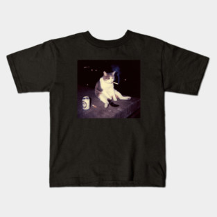 smoking cat funny Kids T-Shirt