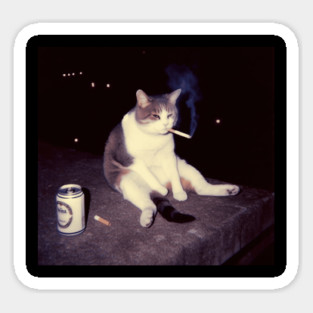 smoking cat funny Sticker