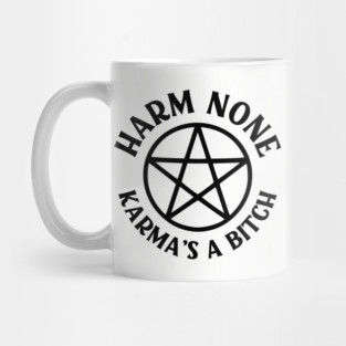 Harm None Karma's a Bitch Cheeky Witch® Wiccan Pentacle Mug