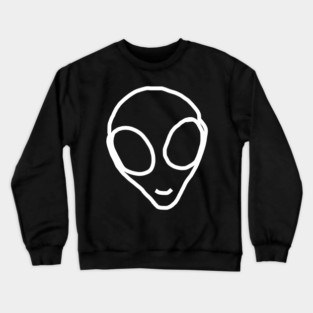 Minimal Cute Alien Head Crewneck Sweatshirt