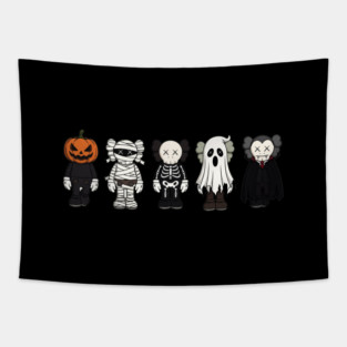 KAWS Halloween Ghosts ! Streetwear Vibes Tapestry