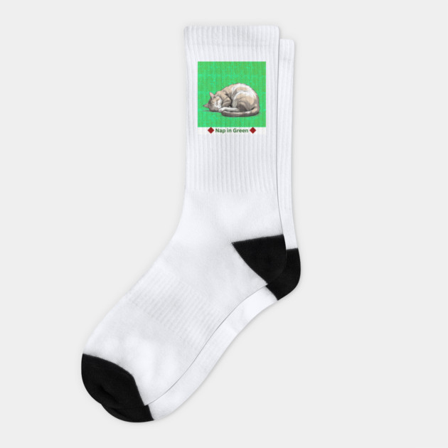 Nap in Green – Hmong Pattern Serenity Socks by Pimcolle