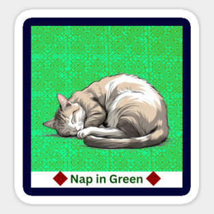 Nap in Green – Hmong Pattern Serenity Magnet