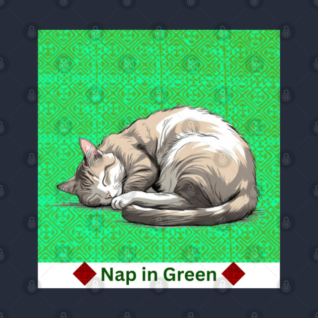 Nap in Green – Hmong Pattern Serenity by Pimcolle