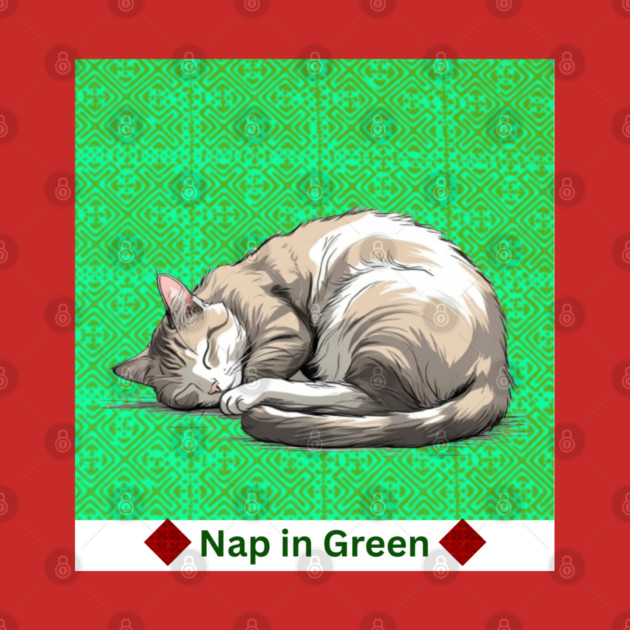 Nap in Green – Hmong Pattern Serenity by Pimcolle