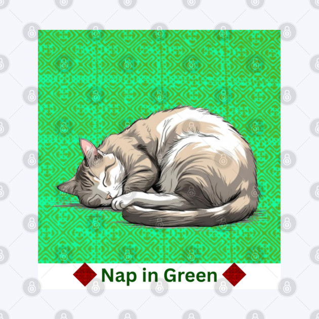 Nap in Green – Hmong Pattern Serenity by Pimcolle