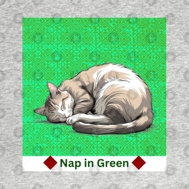 Nap in Green – Hmong Pattern Serenity by Pimcolle