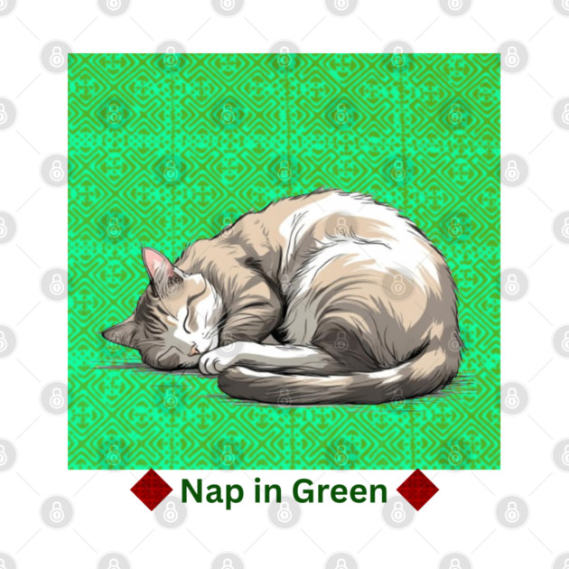 Nap in Green – Hmong Pattern Serenity by Pimcolle