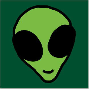 Scifi Cute Alien Head Posters and Art