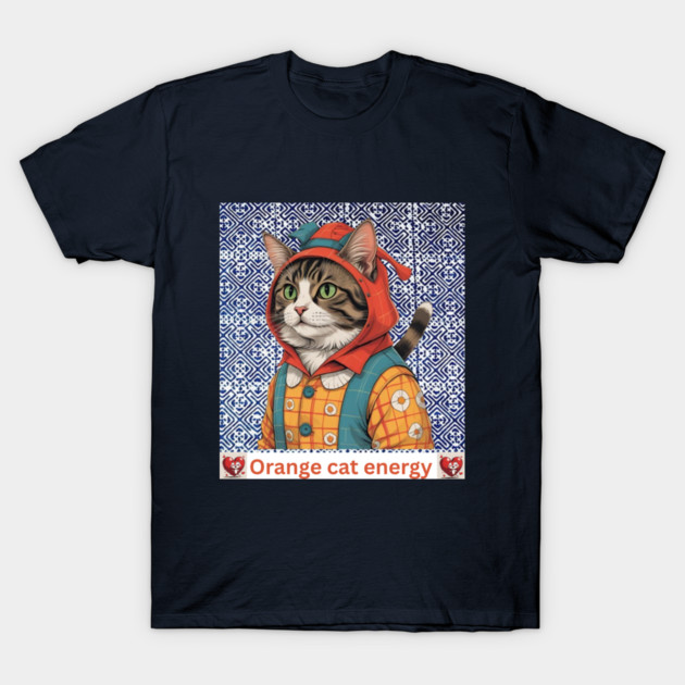 Orange Cat Energy – Indigo Hmong Vibes T-Shirt by Pimcolle