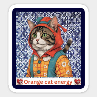 Orange Cat Energy – Indigo Hmong Vibes Magnet