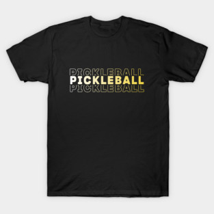 White and Yellow Gradient Pickleball Typography T-Shirt