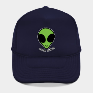 Sci Fi Cute Green Alien Head Drawing Hat