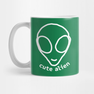 Sci Fi Cute Alien Head Drawing Mug