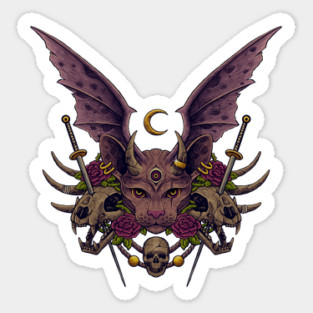 LUNAR DEMON CAT Sticker