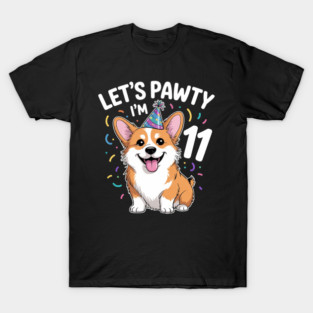11 Years Old Corgi Dog Lover 11th Birthday Party Outfit Kid T-Shirt