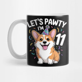 11 Years Old Corgi Dog Lover 11th Birthday Party Outfit Kid Mug