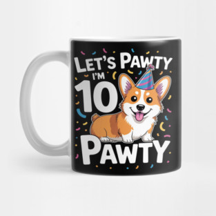 10 Years Old Corgi Dog Lover 10th Birthday Party Outfit Kid Mug
